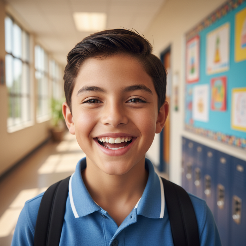 Student confidently participating in class